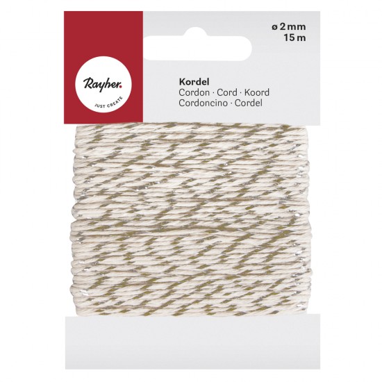 Snur auriu Rayher, 2 mm, 15 m/rola