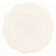 Lace paper round, 11cm o, cream, tab-bag 40pcs