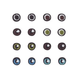 Model textil pentru calcat,diam. 9mm, colorat, 8 perechi