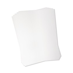 Shrinking plastic foil A4, white, to print on, tab-bag 55 pcs