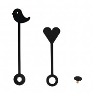 Limbi ceas Rayher, Heart & Bird, negru, 50mm / 65mm