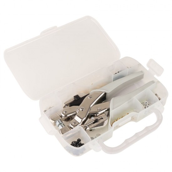 Clește pentru orificii și ochi, 160 capse ø 3+5mm, Rayher Clește pentru orificii și ochi, 160 capse ø 3+5mm, Rayher