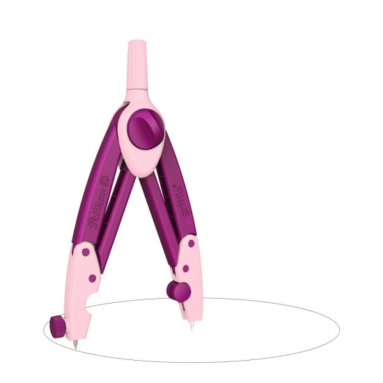 Compas scolar ergonomic Griffix, culoare roz, Pelikan 700955