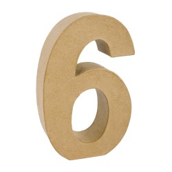 Cifra din Papier mache 6 FSC rec. 100%, 15x9.4 Cifra din Papier mache 6 FSC rec. 100%, 15x9.4