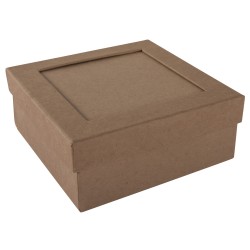 Papier mache cutie FSC rec 100%, patrat 12x12x5cm Papier mache cutie FSC rec 100%, patrat 12x12x5cm