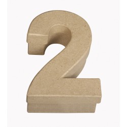 Papier mache cutie numarul "2" FSC rec. 100%, 8x4x12cm Papier mache cutie numarul "2" FSC rec. 100%, 8x4x12cm