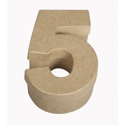 Papier mache cutie numarul "5" FSC rec 100%, 7.8x4x12cm Papier mache cutie numarul "5" FSC rec 100%, 7.8x4x12cm