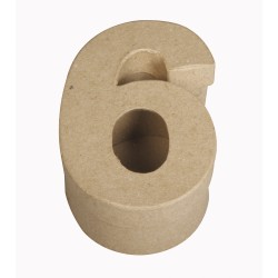 Papier mache cutie numarul "6" FSC rec 100%, 7.5x4x12cm Papier mache cutie numarul "6" FSC rec 100%, 7.5x4x12cm
