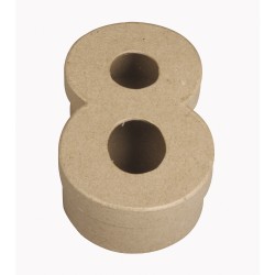 Papier mache cutie numarul „8“ FSC rec 100%, 7.5x4x12cm Papier mache cutie numarul „8“ FSC rec 100%, 7.5x4x12cm