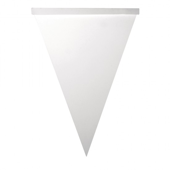 Paper pennant garland triangle, alb, 14.5x20cm, tab-bag 14pc