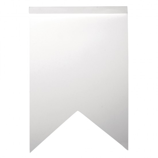 Paper pennant garland zigzag, alb, 12x17.5cm, tab-bag 14pc