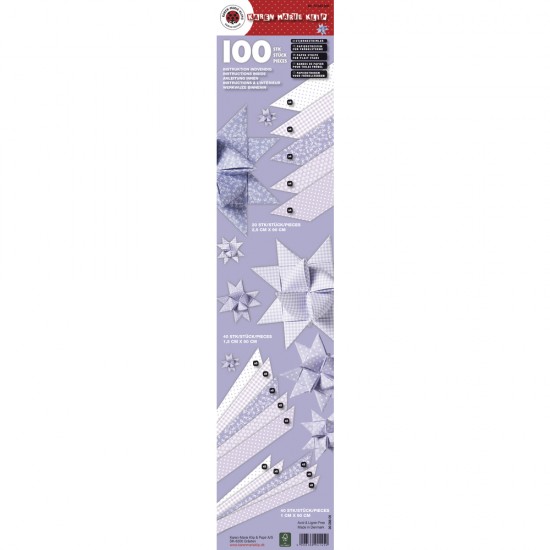 Paper stripe for plait stars, Lilac colours, t-bag 100 stripes, 120 g/m2,