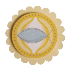 Decoratiune hartie 3D: pește creștin, 3,9x3,9cm, auto-adeziv, tab-sac 6pc