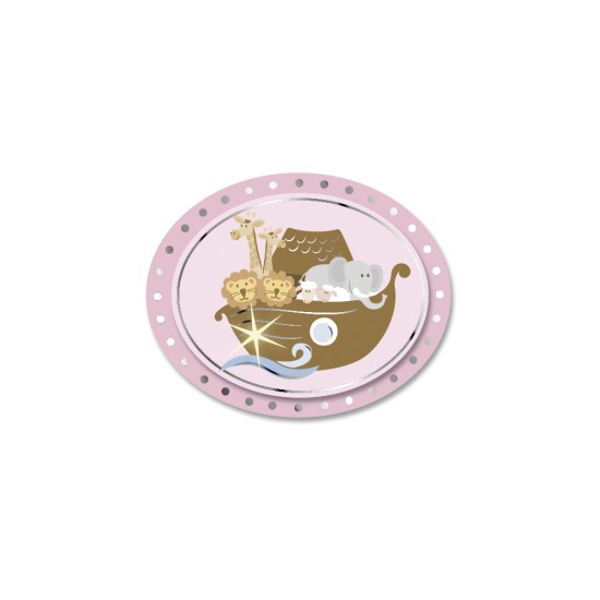 Set decorativ Rayher, Baby roz, decoratiuni din hartie, 3D, adezive, dimensiune 4,7x3,8cm, 6/set