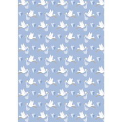 Motive board stork, baby blue, 213x310mm, 190 g/m2