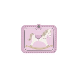 Element decorativ din hartie 3D: Rocking horse, baby roz, 4x3,3cm, self-adhesive, tab Element decorativ din hartie 3D: Rocking horse, baby roz, 4x3,3cm, self-adhesive, tab