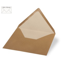 Plic f. card A5, kraft, FSC, kraft, 220x156mm, 90g/m2, bag 5pc Plic f. card A5, kraft, FSC, kraft, 220x156mm, 90g/m2, bag 5pc