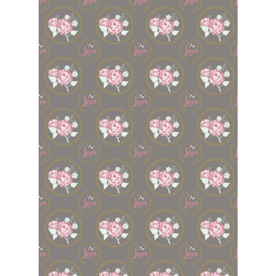Motive board Love Roses, taupe, 213x310mm, 190 g/m2
