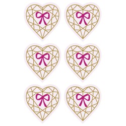 Deco hartie 3D, Romantic Love, adeziva, pale-pink, 3.9x4.1cm, 6 buc/set