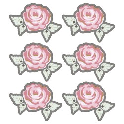Deco hartie 3D, Romantic Rose, adeziva, taupe, 4.7x3.2 cm, 6 buc/set