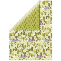 Motive board Bears in the forest, 213x310mm, 190 g/m2