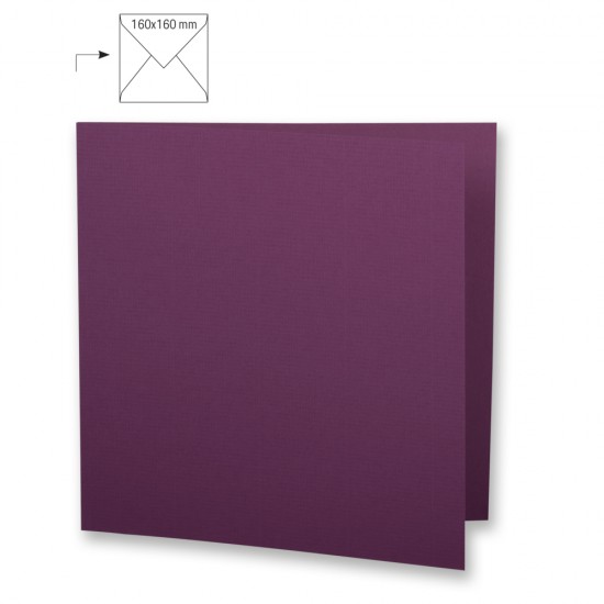 Card patrat biguit,plain,FSC Mix Credit, purple velvet, 150x300mm, 220g/m2, 5/set