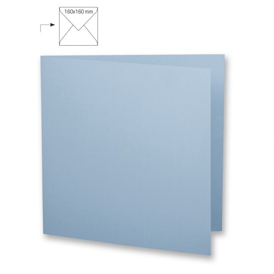 Card patrat biguit,plain,FSC Mix Credit, baby blue, 150x300mm, 220g/m2, 5/set