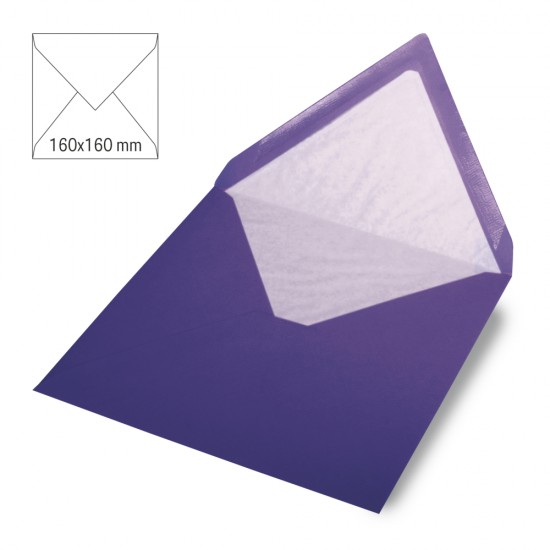 Plic patrat, colorat, FSC Mix Credit, violet, 160x160mm, 90g/m2, 5/set