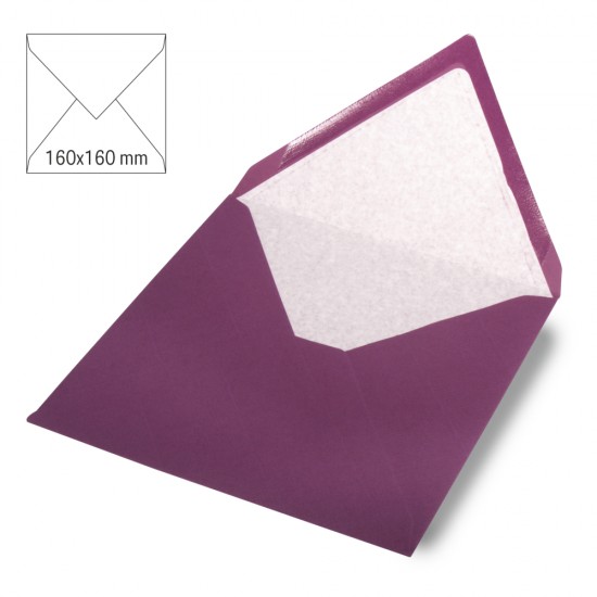 Plic patrat, colorat, FSC Mix Credit, purple velvet, 160x160mm, 90g/m2, 5/set