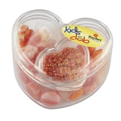 Margele de sticla mix - magic, rosu, portocaliu, Box 36 buc. + Rocailles