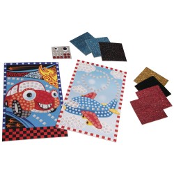 Kit creativ mozaic Rayher- masina + avion, 12.5x20cm, 11 piese, 1Set