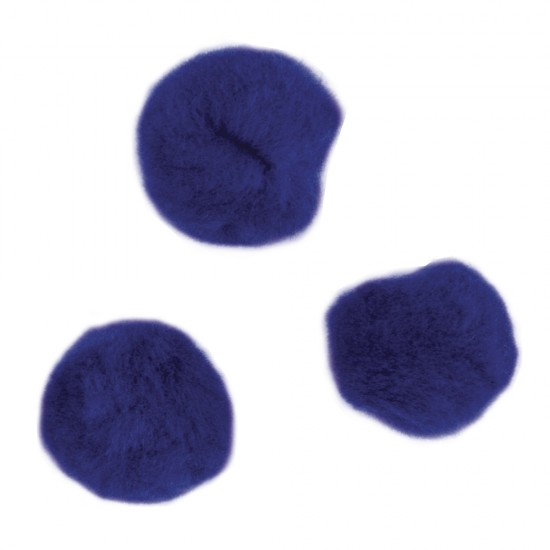 Pompon Rayher, 70/set, diametru 7 mm, culoare albastru inchis