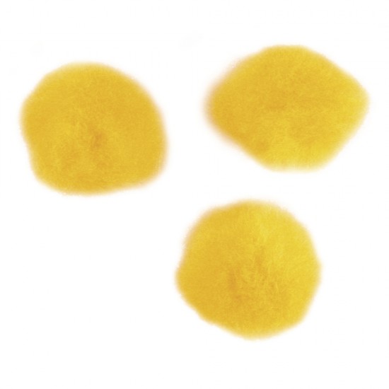 Pompon Rayher, 70/set, diametru 7 mm, culoare galben