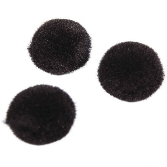 Pompon Rayher, 65/set, diametru 10 mm, culoare negru