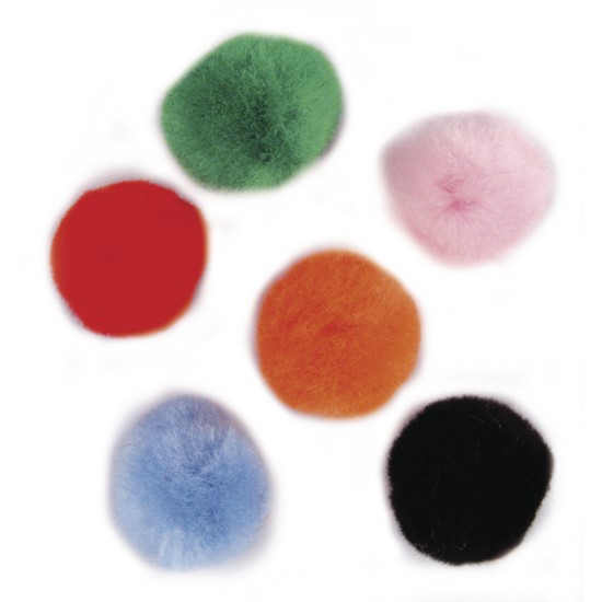 Pompon Rayher, 65/set, diametru 10 mm, amestec diverse culori