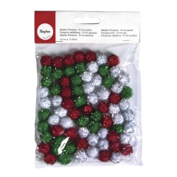 Pomponi Rayher metalici asortati, 15 mm, 75/set Pomponi Rayher metalici asortati, 15 mm, 75/set