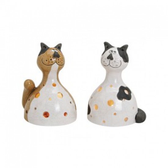 Pisica decorativa din ceramica, 2 modele, dimensiune 14x13x19 cm, pretul este pe bucata