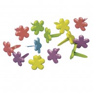 Capse decorative Scrapbooking, Rayher, flori diverse culori, 4 mm, 100 buc/set