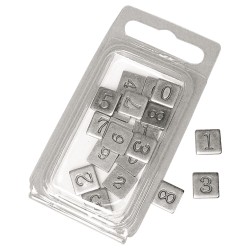 Decoratiune Rayher, metal, ebossed, 0,9x0,9 argintiu cm, 20 buc