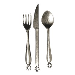 Tacamuri metal, Rayher, oxidized silver, 5,5-6,5 cm, 3 buc/set