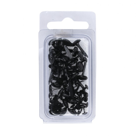 Capse decorative Scrapbooking, Rayher, black, 4+8 mm, 75 buc/set