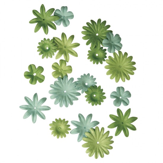 Flori hartie, Rayher, asortate, green, 1,5-2,5 cm, 36 buc/set