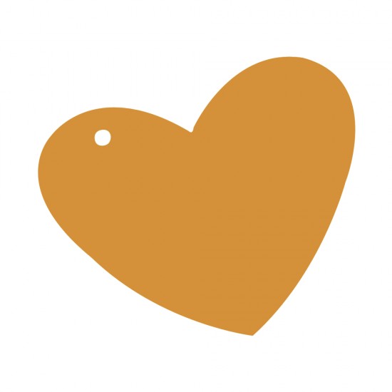 Eticheta carton inima, Rayher, mandarine, 9,9x8 cm, 220g/m2, 3 buc/set