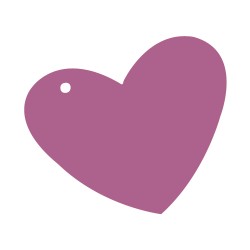 Eticheta carton inima, Rayher, mauve, 9,9x8 cm, 220g/m2, 3 buc/set