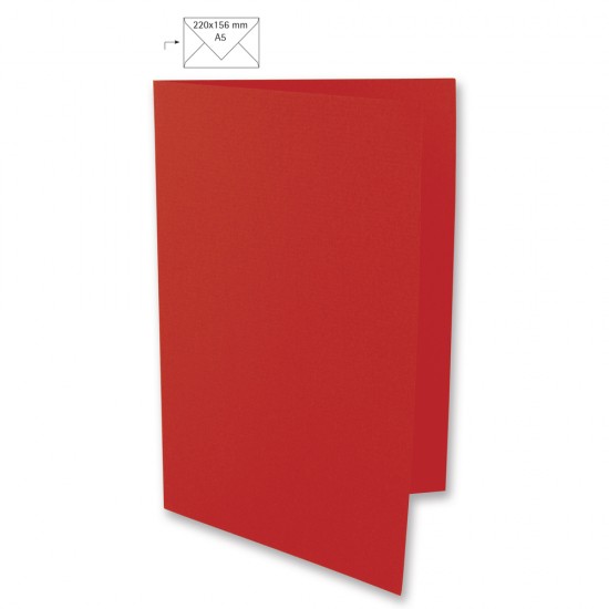 Card A5, 297x210  mm, 220 gr,  rosu clasic