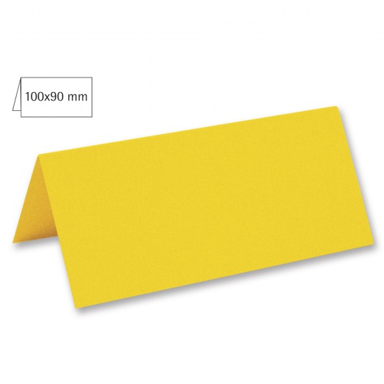 Card biguit pentru masa, plain, FSC MixCredit, sun yellow, 100x90mm, 220g/m2, 5/set