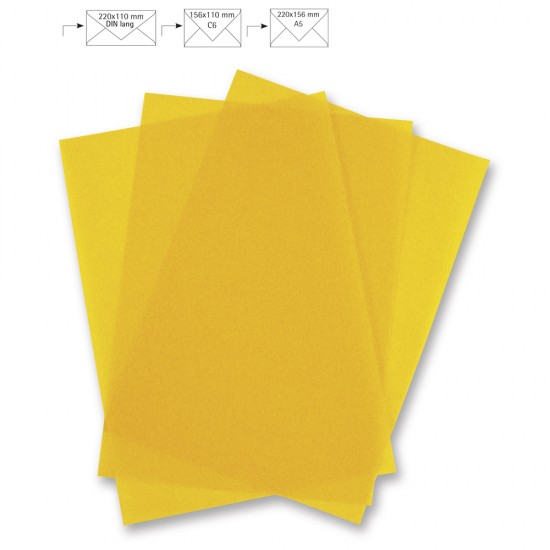 Hartie pergament colorata A4,FSC Mix Credit, sun yellow, 210x297mm, 100g/m2, 5/set