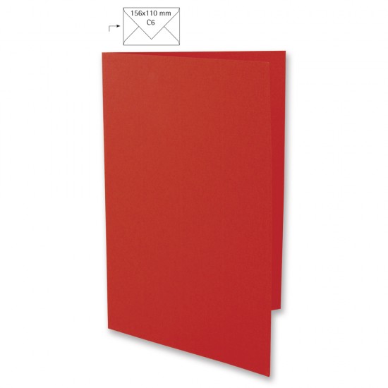 Card A6, 210x148 mm, 220 gr, cardinal red, 5/set
