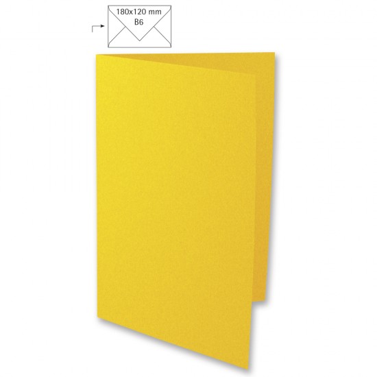 Card B6, colorat, FSC MixCred, 220g/m2, 5/set, sun yellow