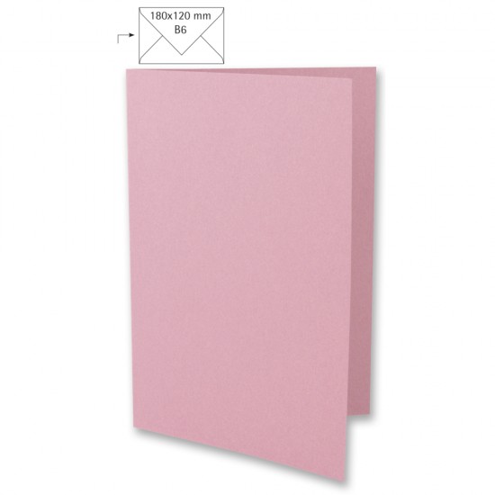 Card B6, colorat, FSC MixCred, 220g/m2, 5/set, roz deschis